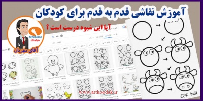 آموزش نقاشی قدم به قدم برای کودکان 2 Teaching children painting step by step