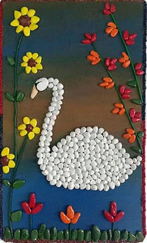 نقاشی قو با حبوبات