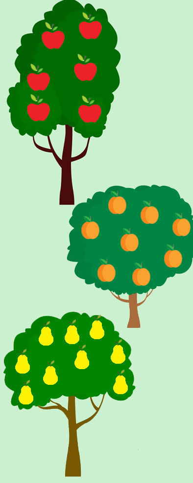 آموزش نقاشی ساده به کودکان 2 درخت میوه