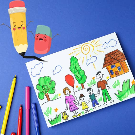 پاک کن در نقاشی کودک آری یا نه