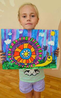 حلزون رنگی و نقاشی کودکان