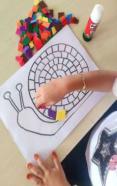 حلزون رنگی و نقاشی کودکان