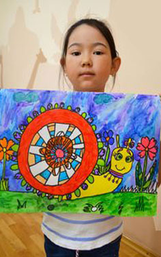 حلزون رنگی و نقاشی کودکان